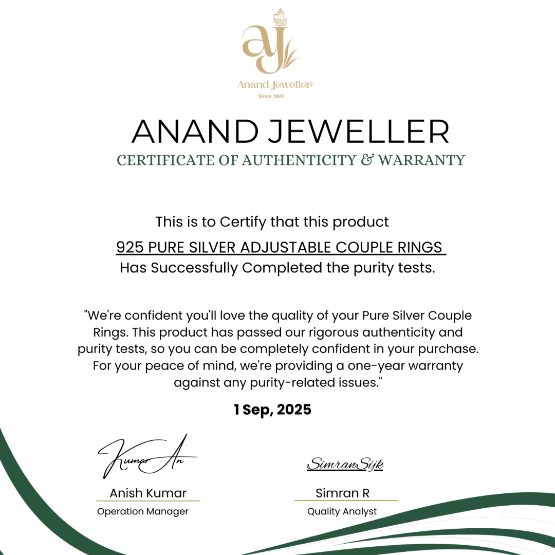 925 Pure Silver Adjustable Couple Rings – Infinity Design