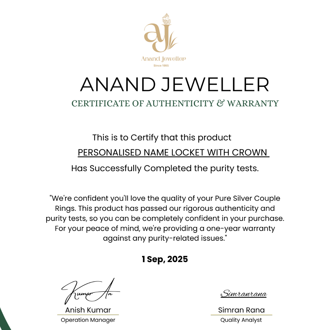 Personalised Name locket with Crown – 925 Silver