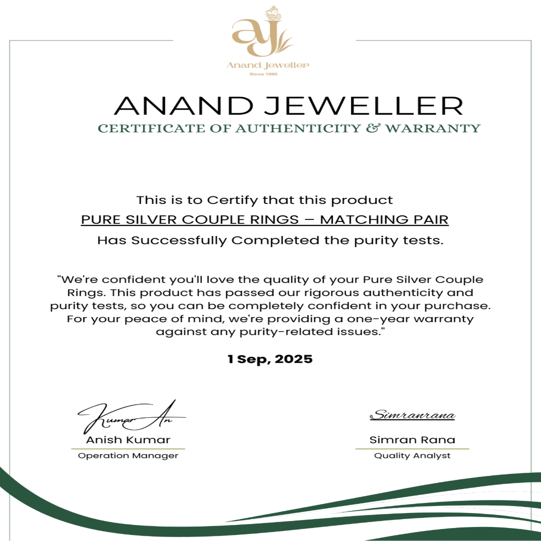 Pure Silver Couple Rings – 2 Pic Matching Set