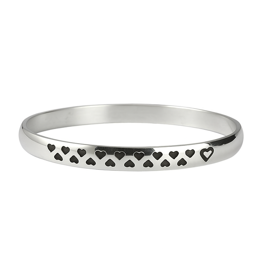 Mirror finishing Silver Kada – Stylish Love Design along with customise name