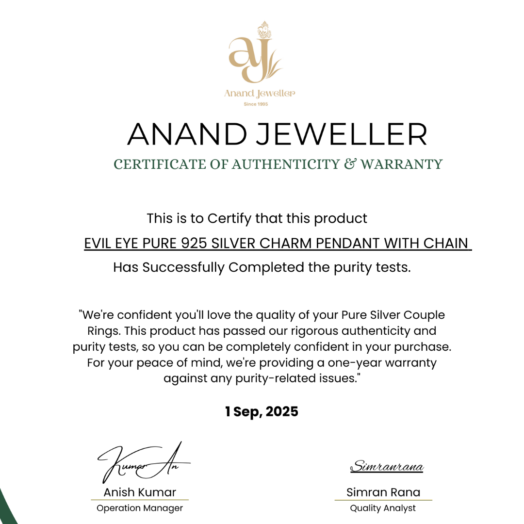 Unisex Silver Evil Eye Pendant with Chain – 925 Silver