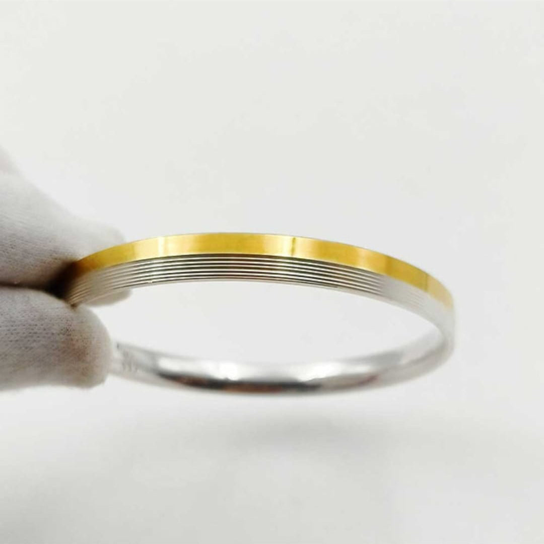 Sleek Two-Tone Golden coloured Silver Kada – Minimalist Design