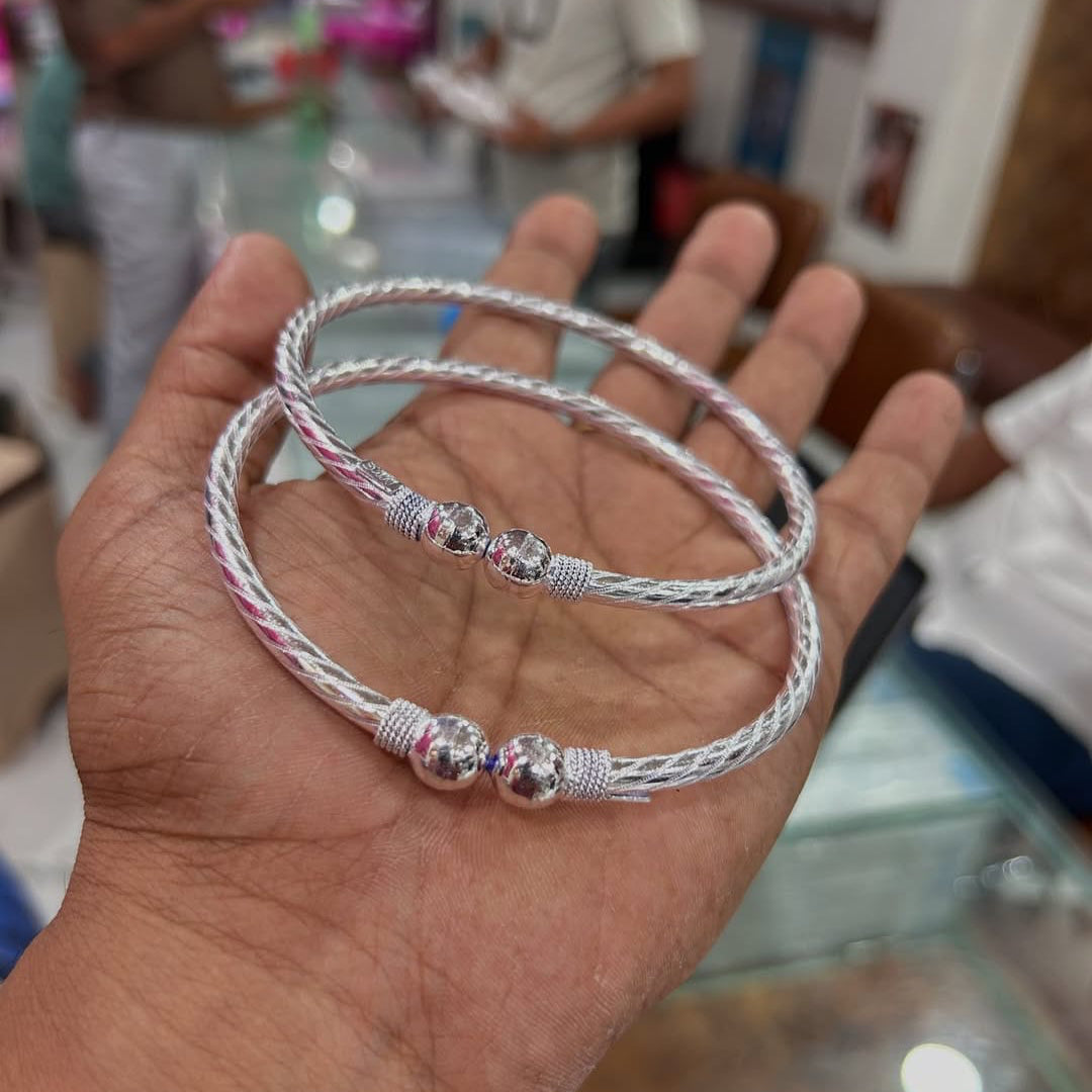 Twisted Rope Sterling Pure 925 Silver Kada