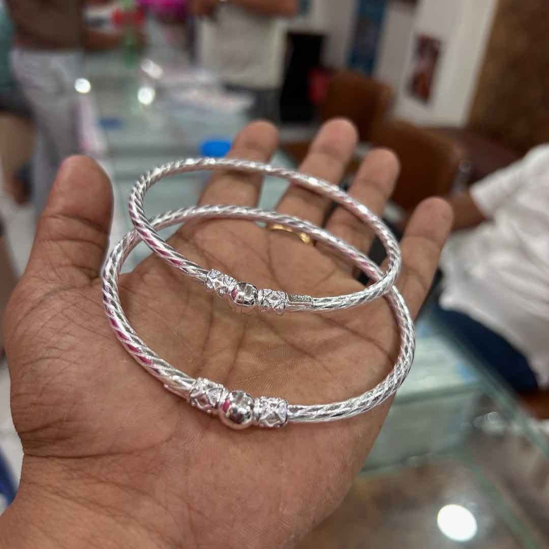 Twisted Rope Sterling Pure 925 Silver Kada