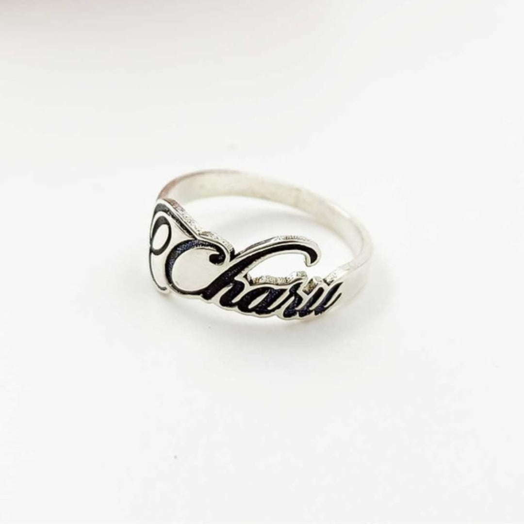 Custom Name Sterling Pure Silver Ring for Girl's