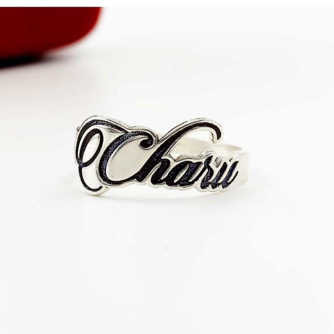 Custom Name Sterling Pure Silver Ring for Girl's