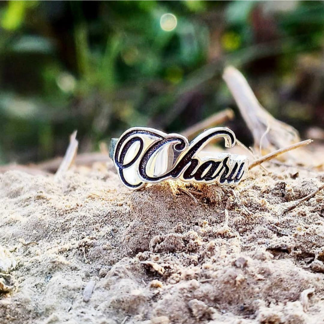 Custom Name Sterling Pure Silver Ring for Girl's