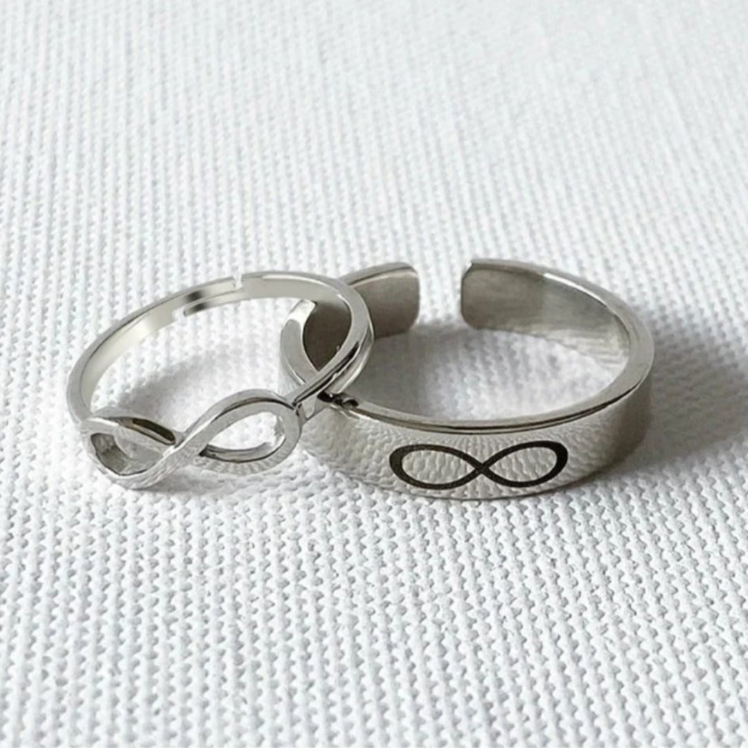 925 Pure Silver Adjustable Couple Rings – Infinity Design