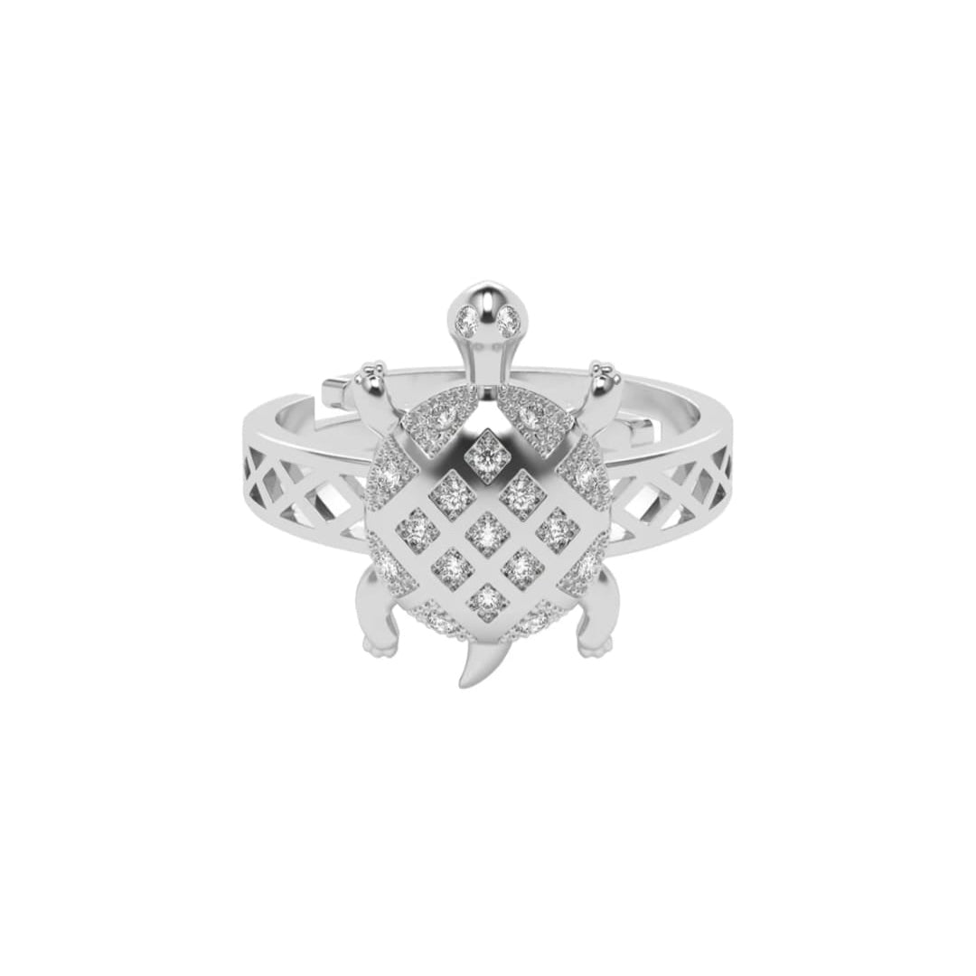 Majestic Silver Lucky Tortoise Ring to Attract Money