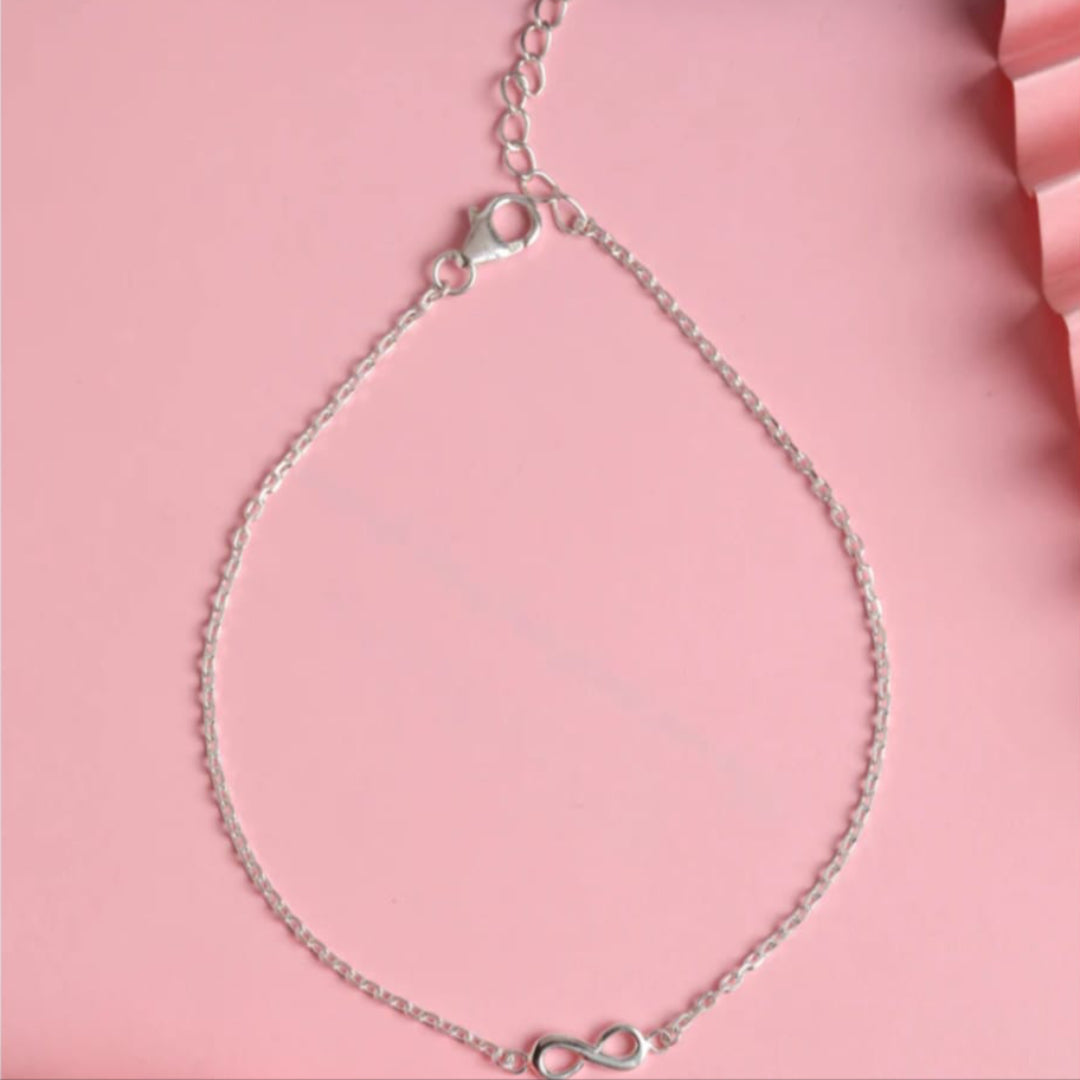 Silver Infinity Anklet for Girls – Symbol of Endless Elegance