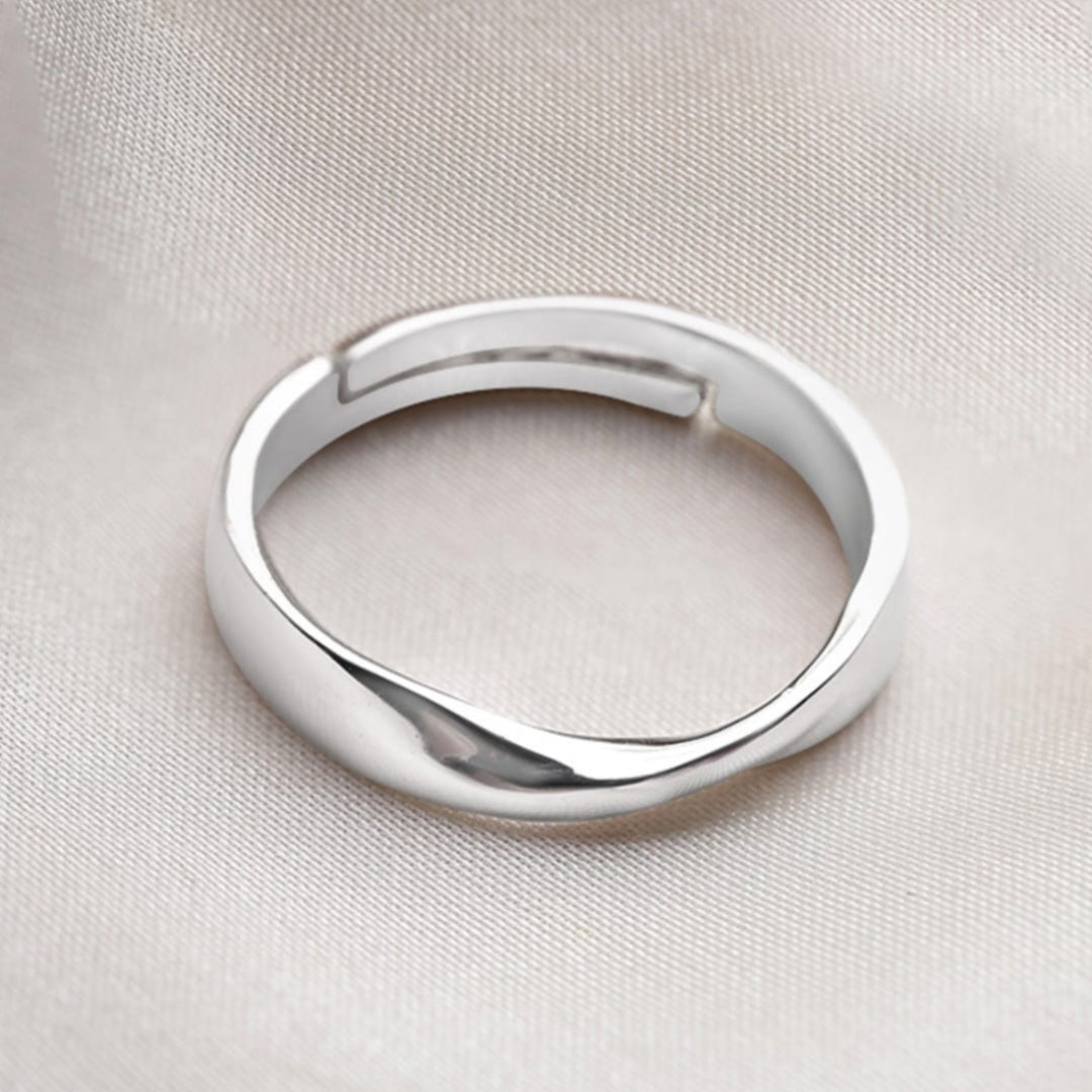 Double Cross Adjustable 925 Sterling Silver Ring for Girls