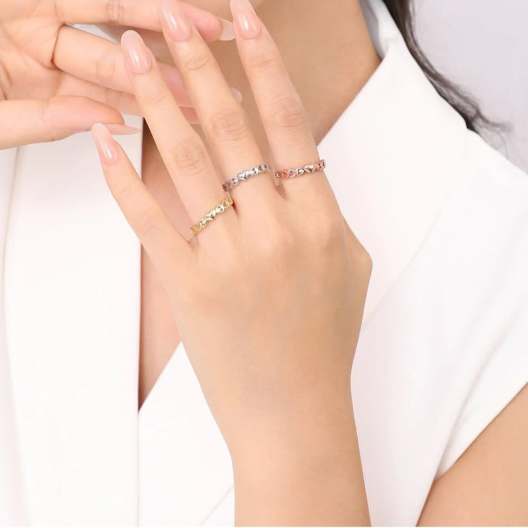 Heart Shape Adjustable 925 Sterling Silver Ring for Girls