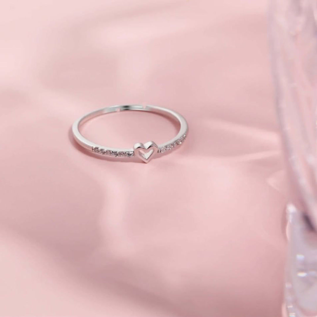 Love Sign Adjustable 925 Sterling Silver Ring for Couple's