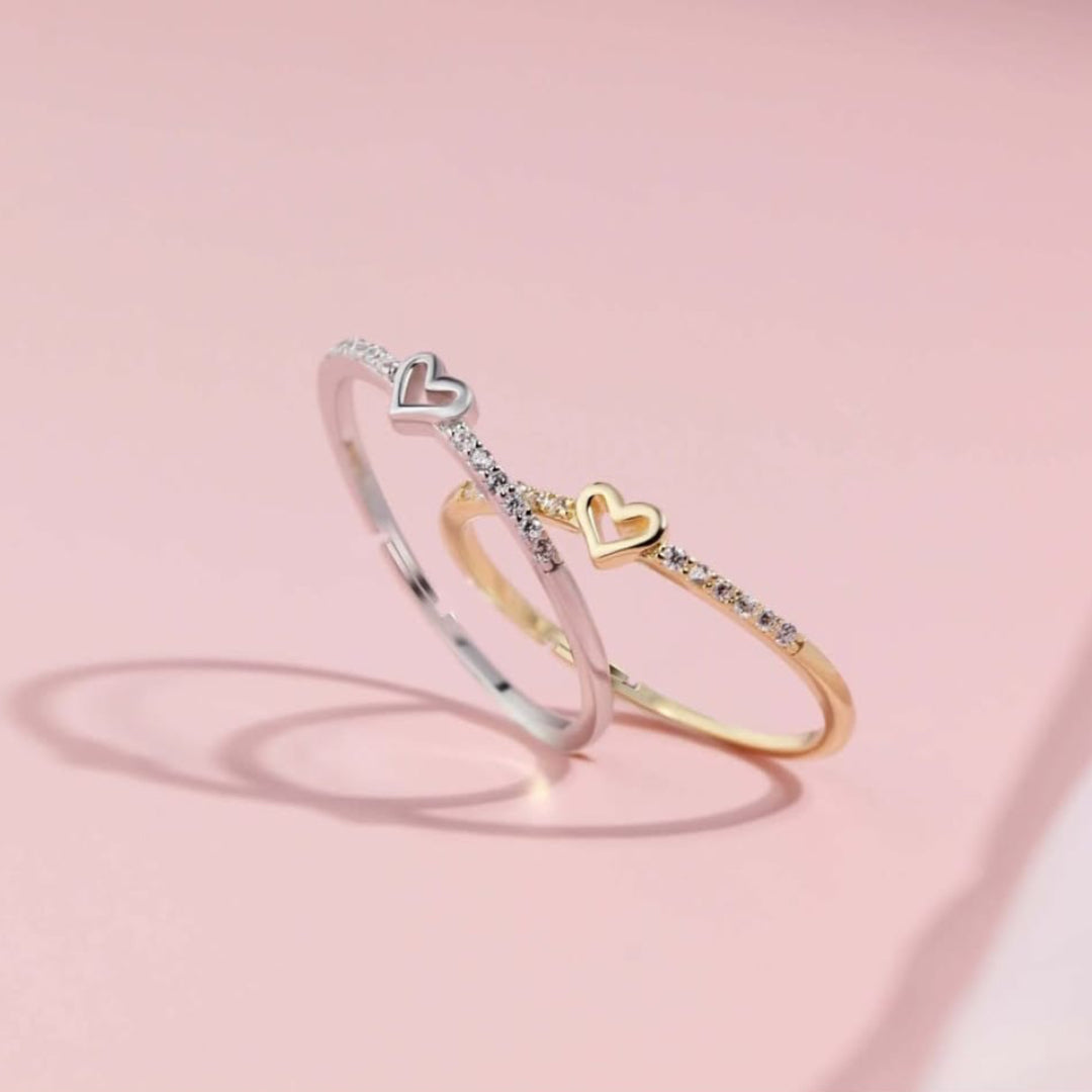 Love Sign Adjustable 925 Sterling Silver Ring for Couple's