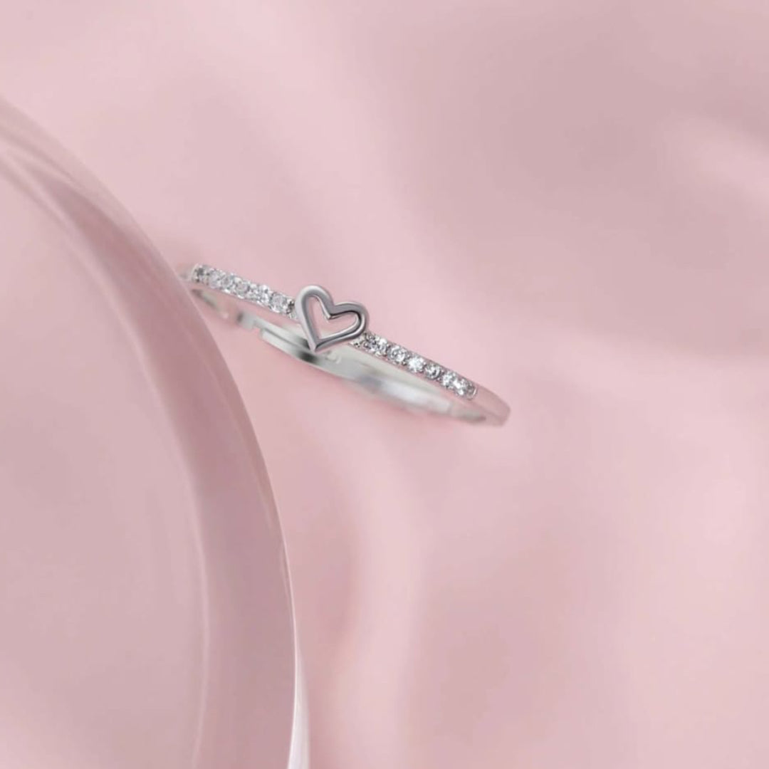 Love Sign Adjustable 925 Sterling Silver Ring for Couple's