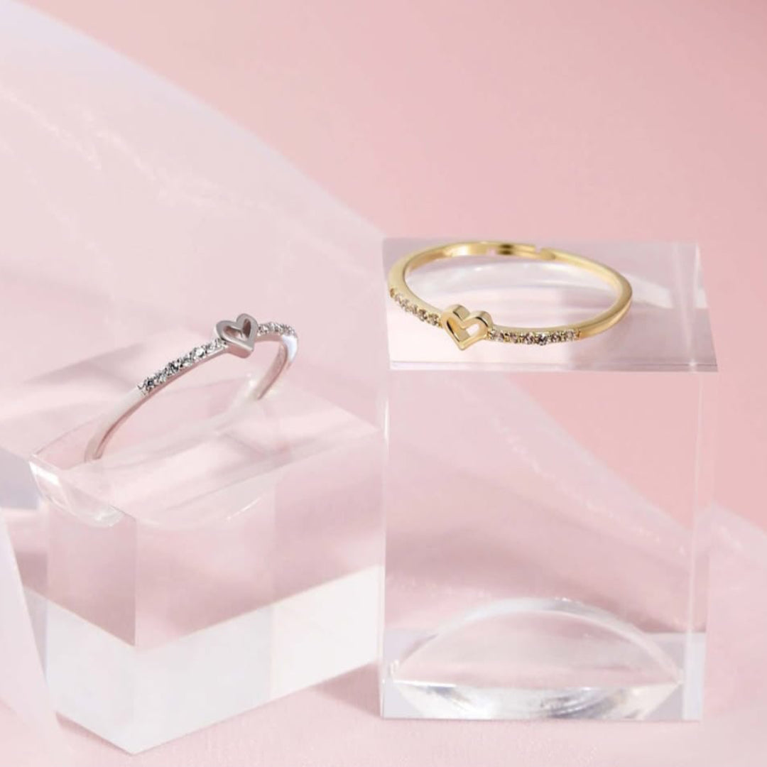 Love Sign Adjustable 925 Sterling Silver Ring for Couple's