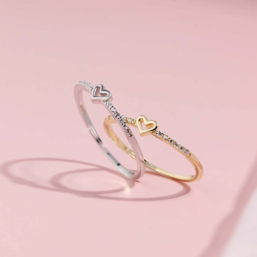 Love Sign Adjustable 925 Sterling Silver Ring for Couple's