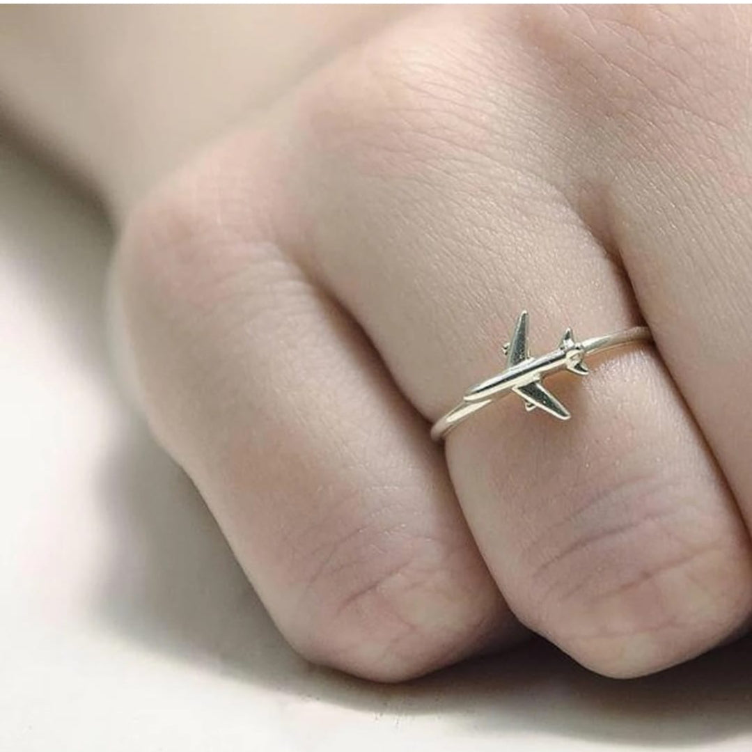 Plane Shape Elegant Adjustable 925 Sterling Unisex Silver Ring