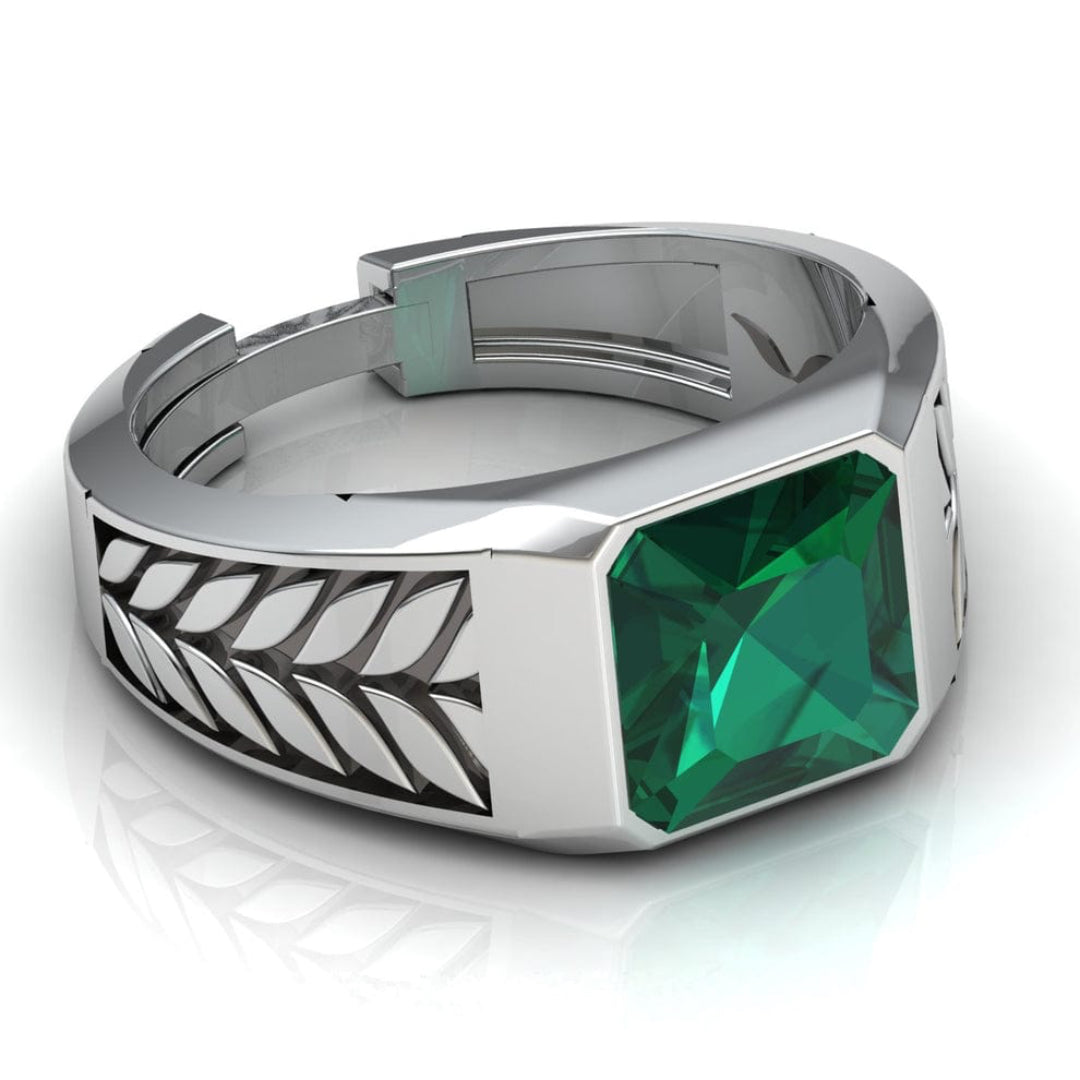 Emerald Cut 925 Sterling Silver Men’s Ring