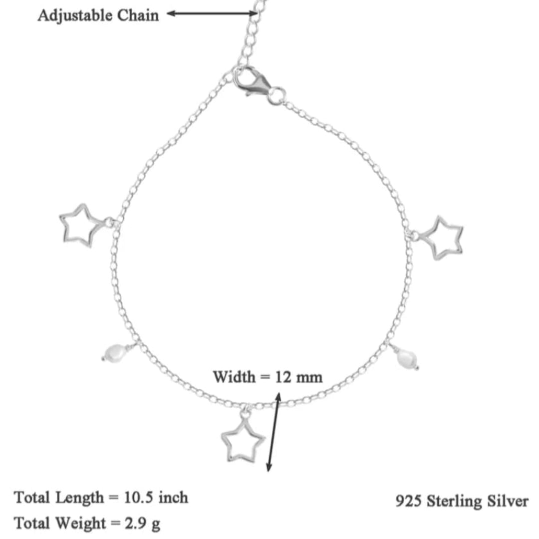 Lightweight Silver Whispering Bells Silver Anklet [ Payal ]