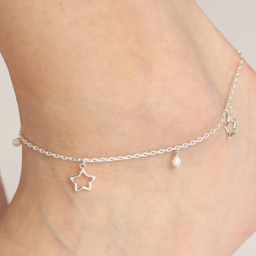 Lightweight Silver Whispering Bells Silver Anklet [ Payal ]