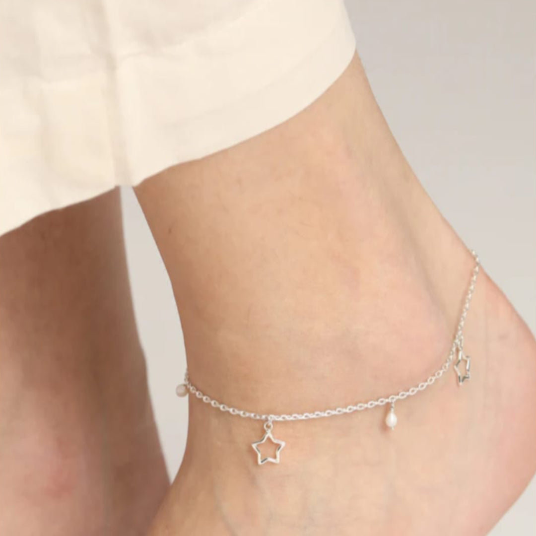 Lightweight Silver Whispering Bells Silver Anklet [ Payal ]