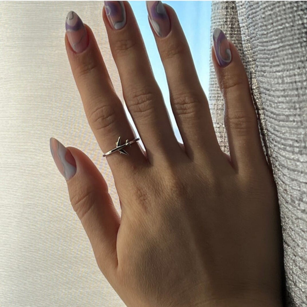 Plane Shape Elegant Adjustable 925 Sterling Unisex Silver Ring