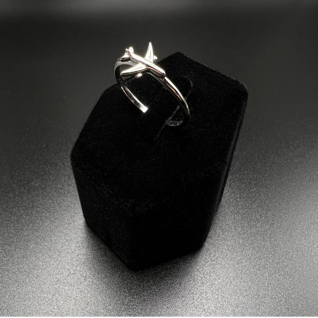 Plane Shape Elegant Adjustable 925 Sterling Unisex Silver Ring
