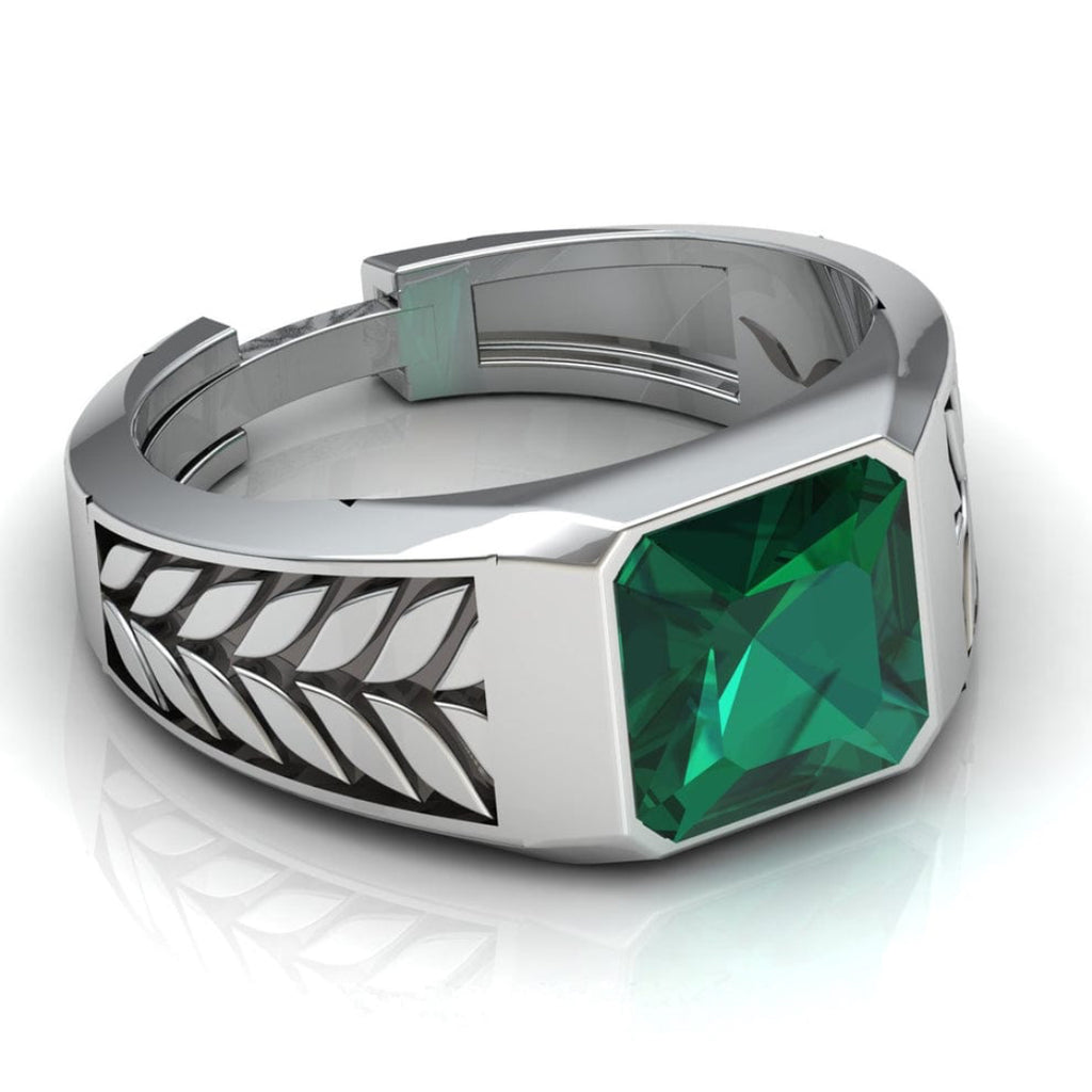 Emerald Cut 925 Sterling Silver Men’s Ring