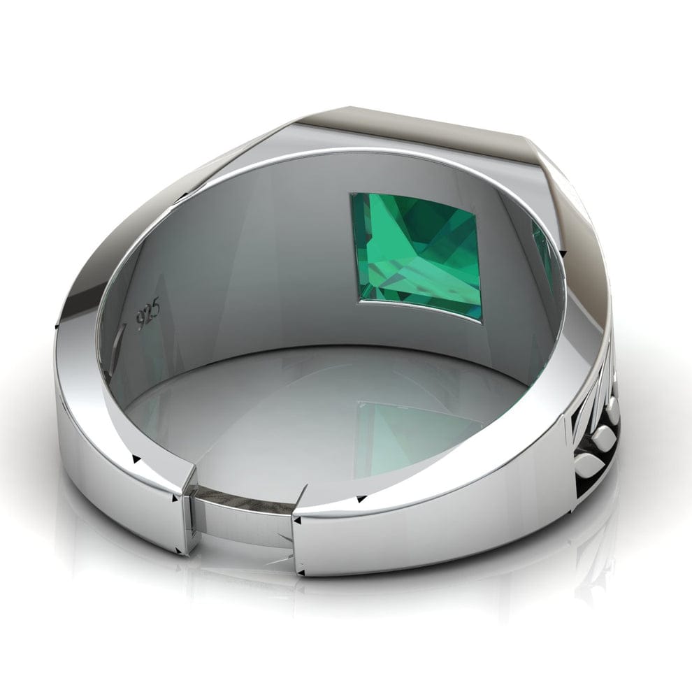 Emerald Cut 925 Sterling Silver Men’s Ring