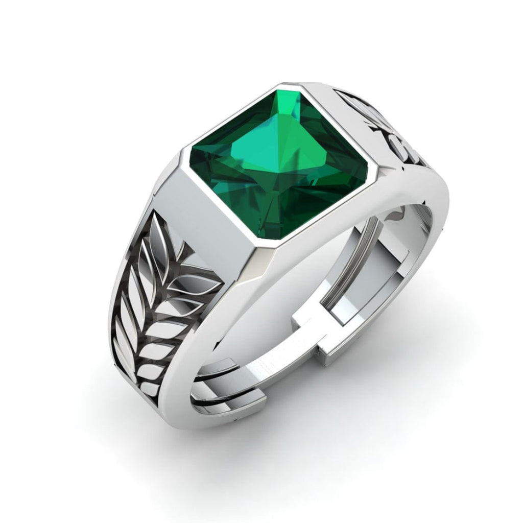 Emerald Cut 925 Sterling Silver Men’s Ring