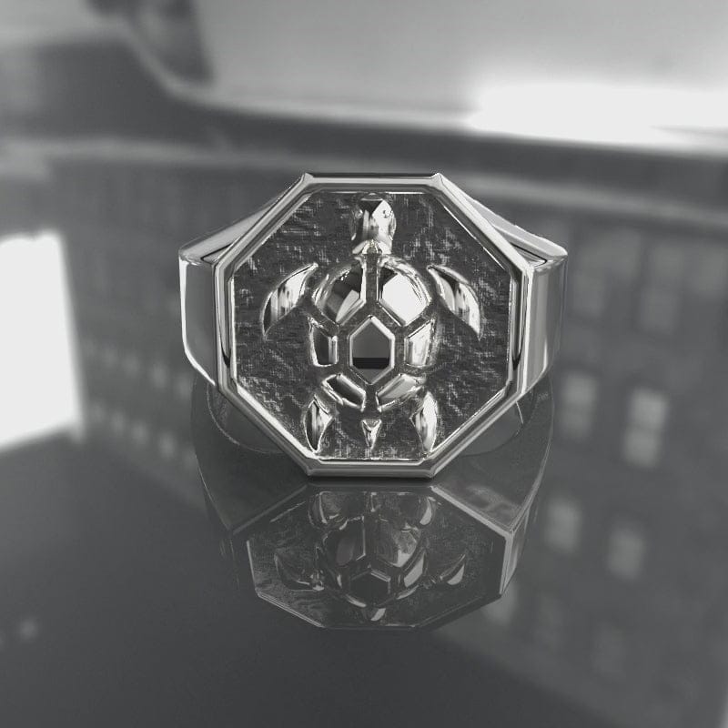 Turtle Design 925 Sterling Silver Men’s Ring