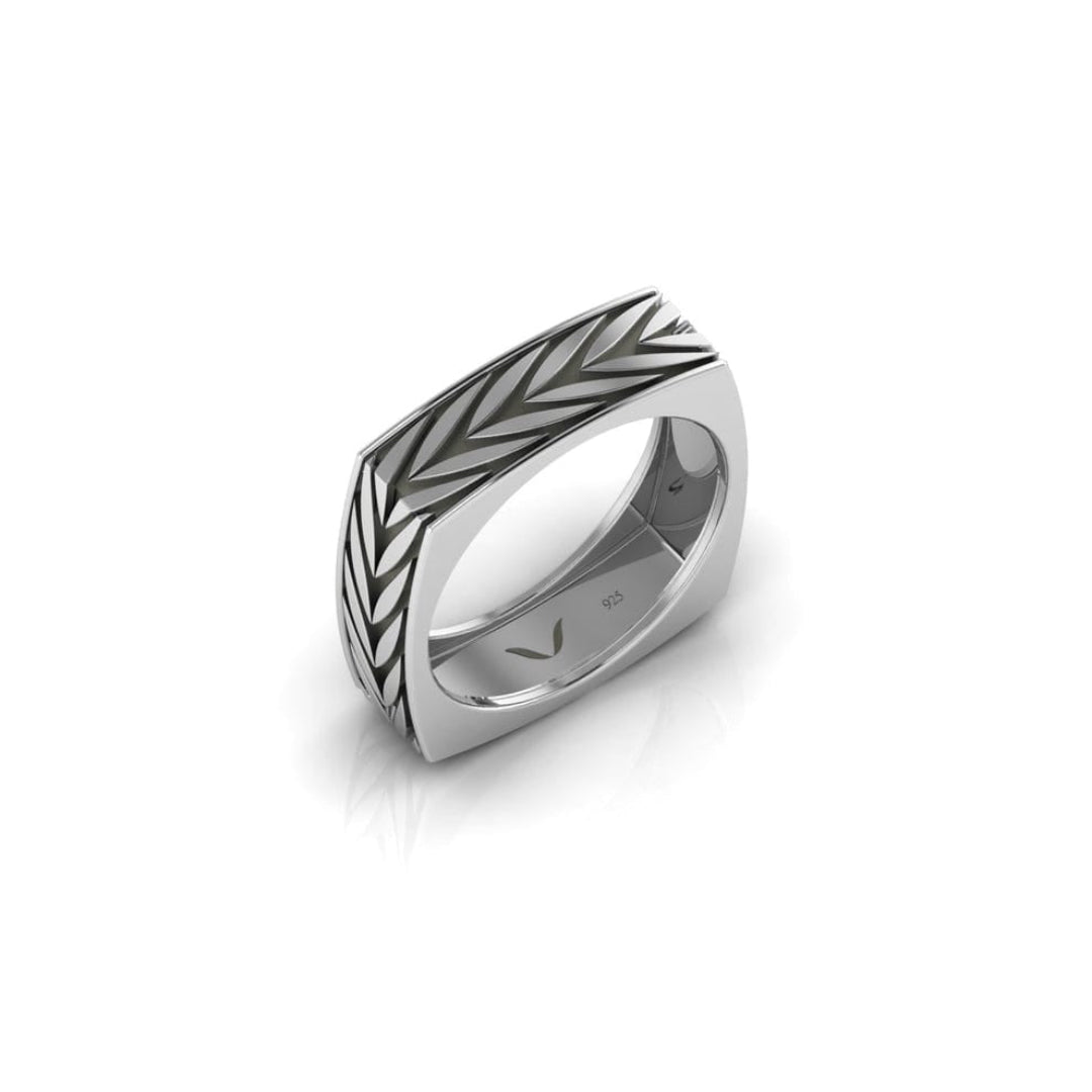 Geometric Square 925 Sterling Silver Men’s Ring