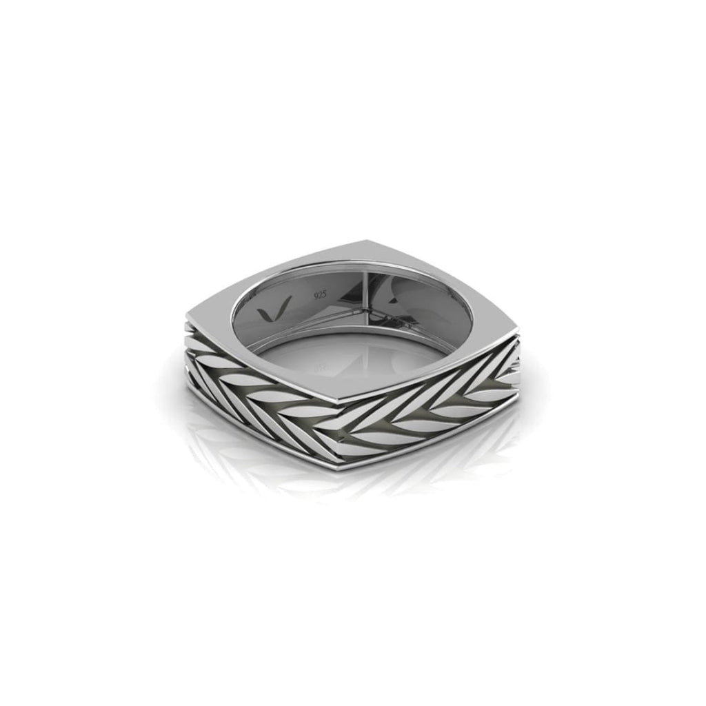 Geometric Square 925 Sterling Silver Men’s Ring